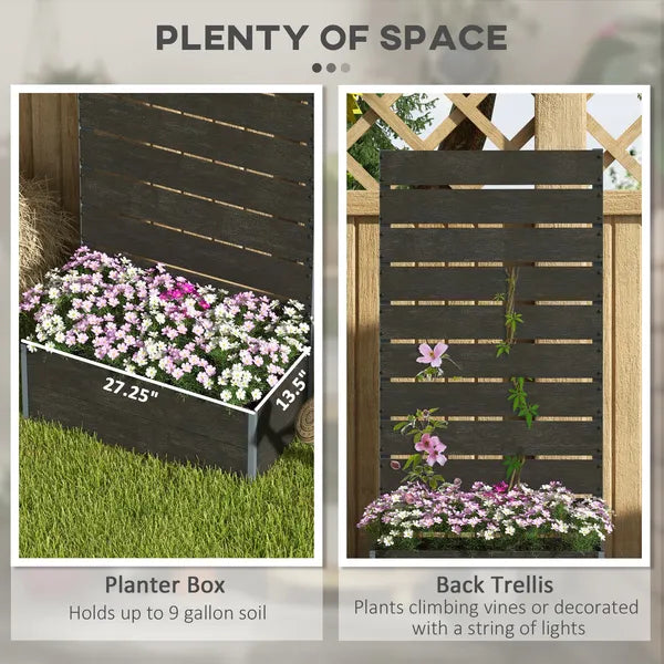 Outsunny Trellis Planter for Climbing Plants, Raised Garden Bed with Trellis, Planter Box for Outdoor, 28.25 Inch x 15 Inch x 59 Inch, Black - product image 4