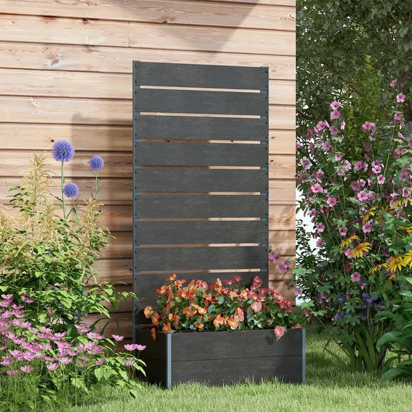 Outsunny Trellis Planter for Climbing Plants, Raised Garden Bed with Trellis, Planter Box for Outdoor, 28.25 Inch x 15 Inch x 59 Inch, Black - product image 2