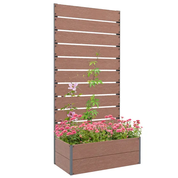 Outsunny Trellis Planter for Climbing Plants, Raised Garden Bed with Trellis, Planter Box for Outdoor, 28.25 Inch x 15 Inch x 59 Inch, Brown - product image 11