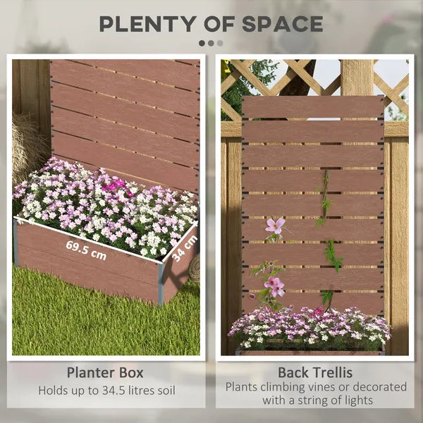 Outsunny Trellis Planter for Climbing Plants, Raised Garden Bed with Trellis, Planter Box for Outdoor, 28.25 Inch x 15 Inch x 59 Inch, Brown - product image 4