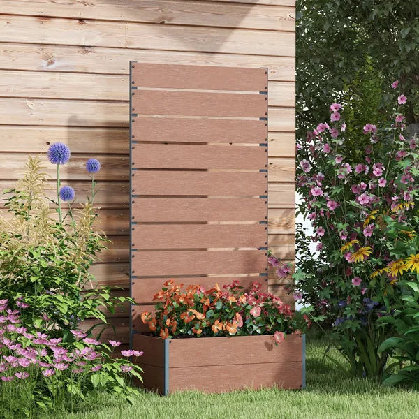 Outsunny Trellis Planter for Climbing Plants, Raised Garden Bed with Trellis, Planter Box for Outdoor, 28.25 Inch x 15 Inch x 59 Inch, Brown - product image 2