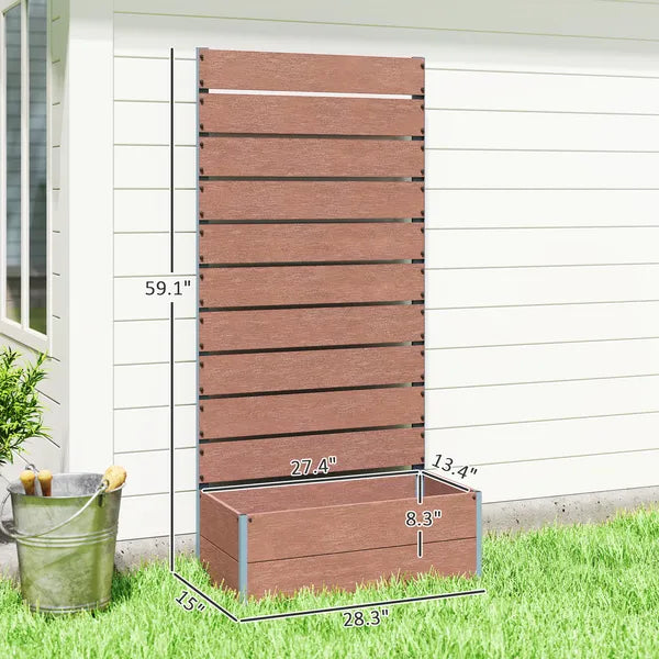 Outsunny Trellis Planter for Climbing Plants, Raised Garden Bed with Trellis, Planter Box for Outdoor, 28.25 Inch x 15 Inch x 59 Inch, Brown - product image 3