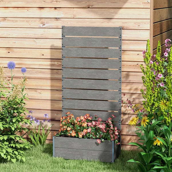 Outsunny Trellis Planter for Climbing Plants, Raised Garden Bed with Trellis, Planter Box for Outdoor, 28.25 Inch x 15 Inch x 59 Inch, Gray - product image 7