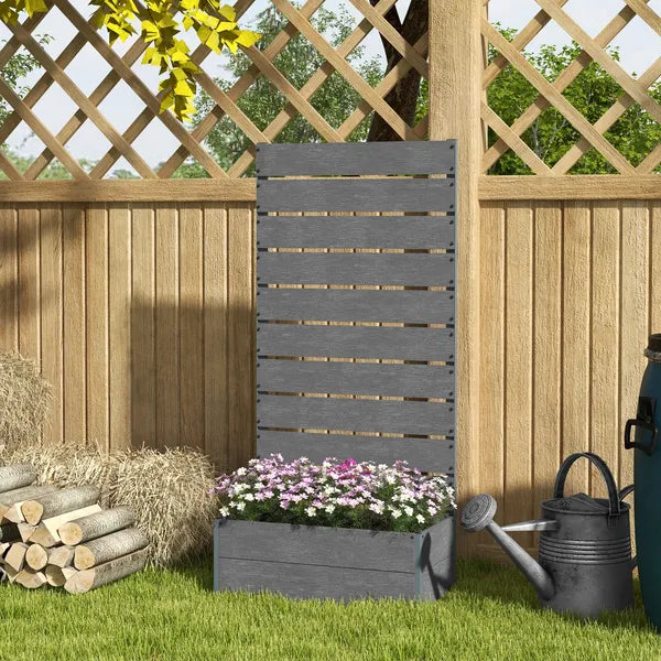 Outsunny Trellis Planter for Climbing Plants, Raised Garden Bed with Trellis, Planter Box for Outdoor, 28.25 Inch x 15 Inch x 59 Inch, Gray - product image 10