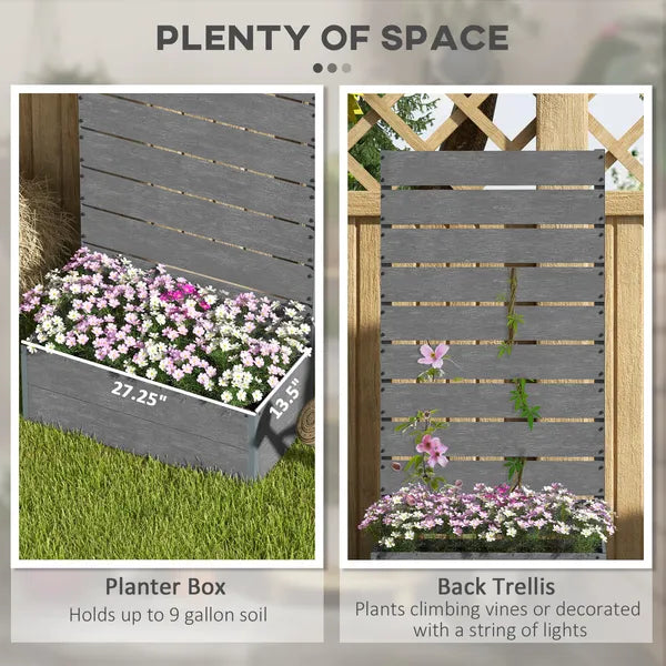 Outsunny Trellis Planter for Climbing Plants, Raised Garden Bed with Trellis, Planter Box for Outdoor, 28.25 Inch x 15 Inch x 59 Inch, Gray - product image 4