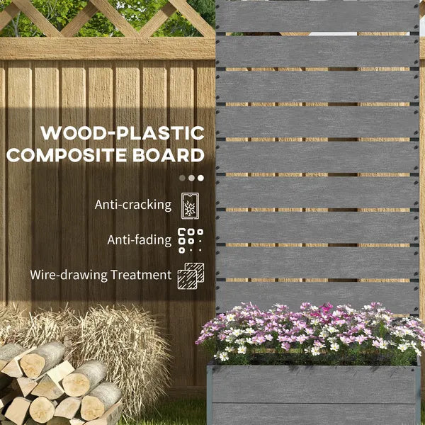 Outsunny Trellis Planter for Climbing Plants, Raised Garden Bed with Trellis, Planter Box for Outdoor, 28.25 Inch x 15 Inch x 59 Inch, Gray - product image 5