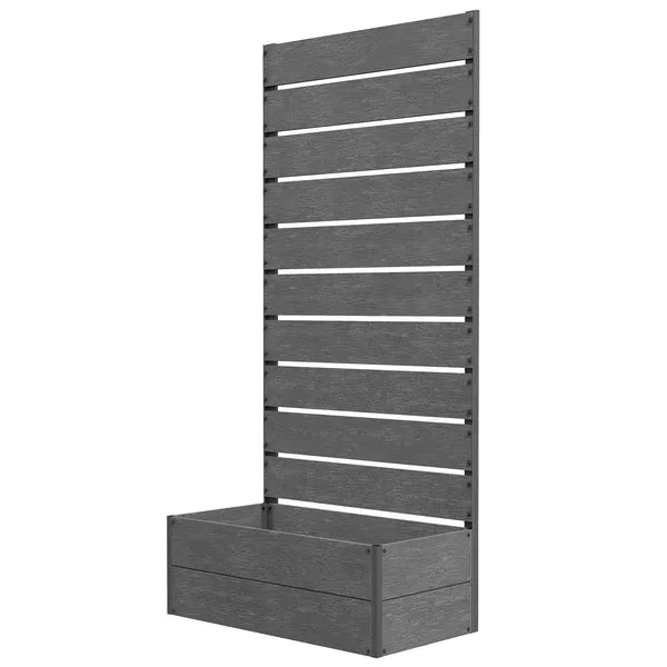 Outsunny Trellis Planter for Climbing Plants, Raised Garden Bed with Trellis, Planter Box for Outdoor, 28.25 Inch x 15 Inch x 59 Inch, Gray - product image 1