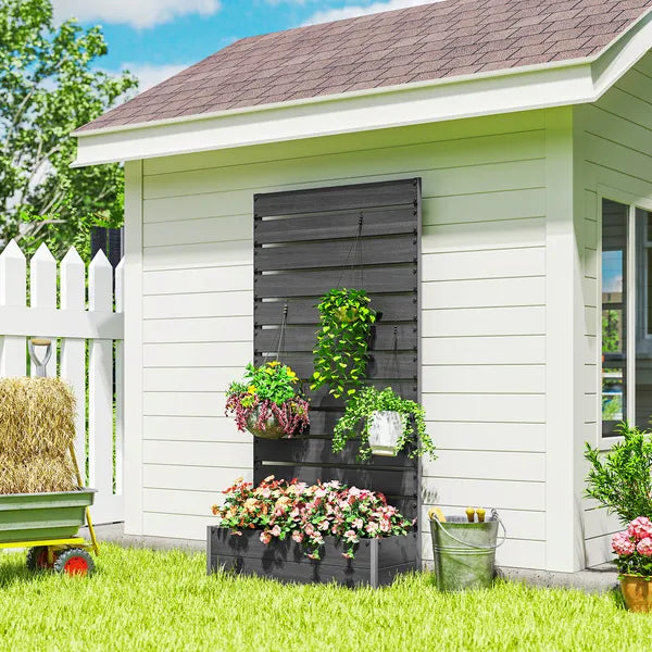 Outsunny Trellis Planter for Climbing Plants, Raised Garden Bed with Trellis, Planter Box for Outdoor Garden, Black - product image 10