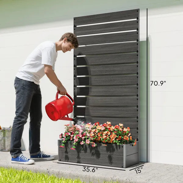 Outsunny Trellis Planter for Climbing Plants, Raised Garden Bed with Trellis, Planter Box for Outdoor Garden, Black - product image 3