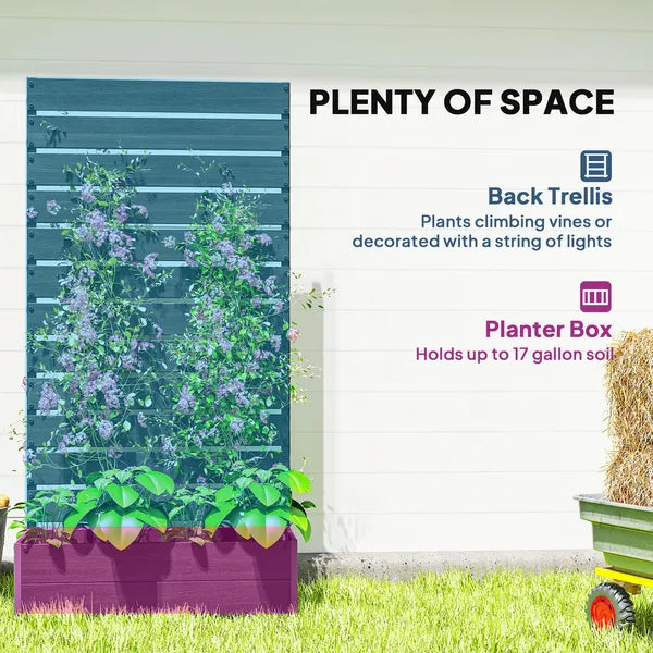 Outsunny Trellis Planter for Climbing Plants, Raised Garden Bed with Trellis, Planter Box for Outdoor Garden, Black - product image 4