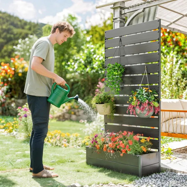 Outsunny Trellis Planter for Climbing Plants, Raised Garden Bed with Trellis, Planter Box for Outdoor Garden, Black - product image 8