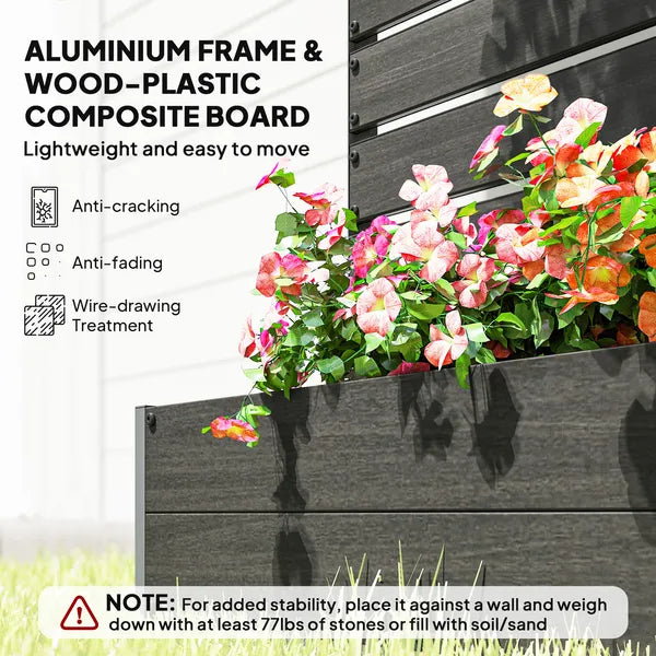 Outsunny Trellis Planter for Climbing Plants, Raised Garden Bed with Trellis, Planter Box for Outdoor Garden, Black - product image 5
