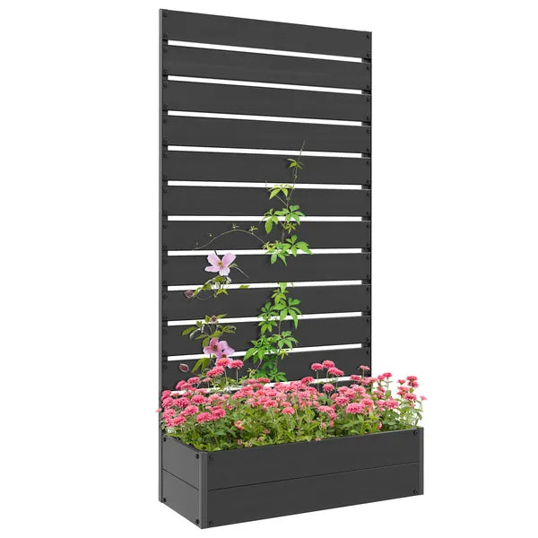 Outsunny Trellis Planter for Climbing Plants, Raised Garden Bed with Trellis, Planter Box for Outdoor Garden, Black - product image 11