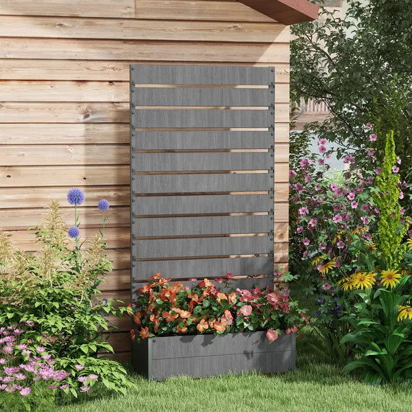 Outsunny Trellis Planter for Climbing Plants, Raised Garden Bed with Trellis, Planter Box for Outdoor Garden, Dark Gray - product image 10