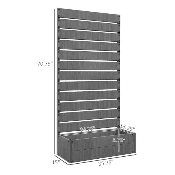 Outsunny Trellis Planter for Climbing Plants, Raised Garden Bed with Trellis, Planter Box for Outdoor Garden, Dark Gray - product image 3