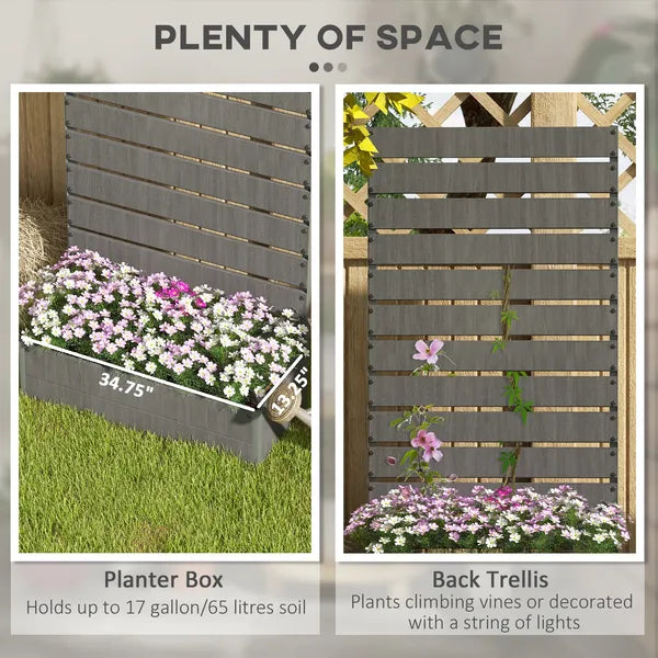 Outsunny Trellis Planter for Climbing Plants, Raised Garden Bed with Trellis, Planter Box for Outdoor Garden, Dark Gray - product image 4