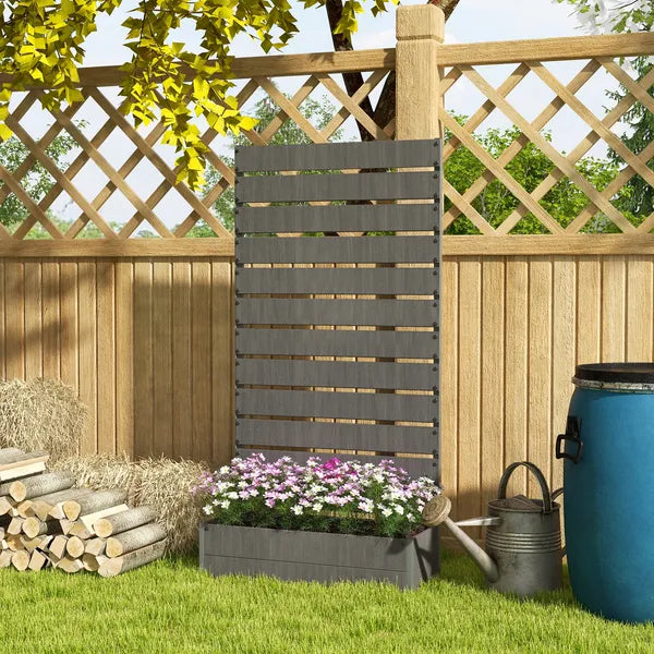 Outsunny Trellis Planter for Climbing Plants, Raised Garden Bed with Trellis, Planter Box for Outdoor Garden, Dark Gray - product image 2
