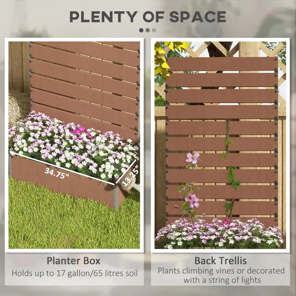 Outsunny Trellis Planter for Climbing Plants, Raised Garden Bed with Trellis, Planter Box for Outdoor, Garden, Light Brown - product image 4