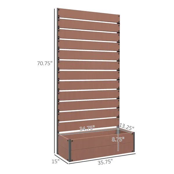 Outsunny Trellis Planter for Climbing Plants, Raised Garden Bed with Trellis, Planter Box for Outdoor, Garden, Light Brown - product image 3