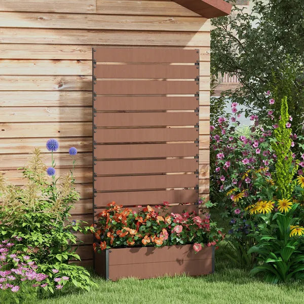 Outsunny Trellis Planter for Climbing Plants, Raised Garden Bed with Trellis, Planter Box for Outdoor, Garden, Light Brown - product image 10
