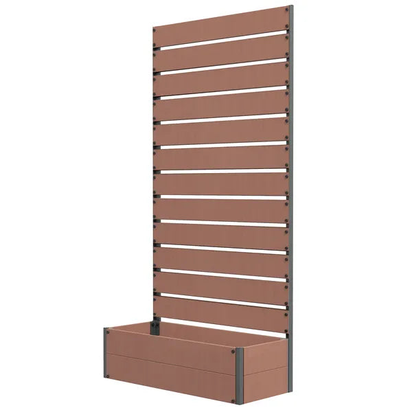 Outsunny Trellis Planter for Climbing Plants, Raised Garden Bed with Trellis, Planter Box for Outdoor, Garden, Light Brown - product image 1