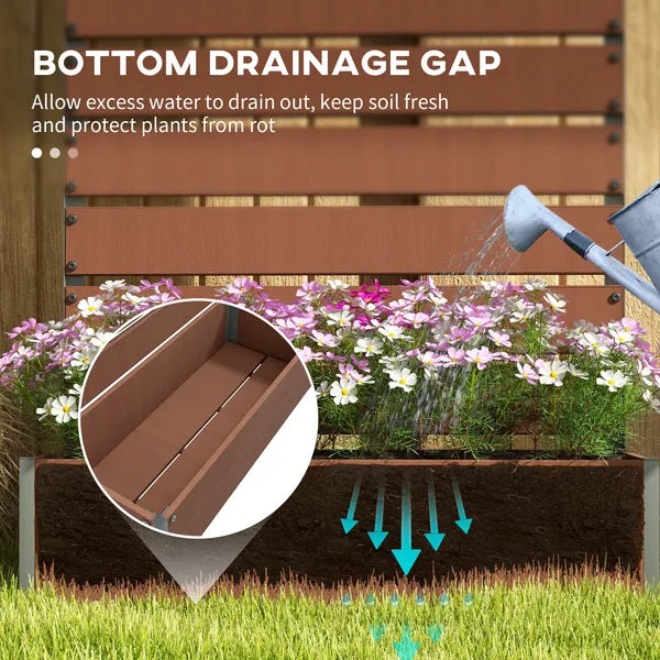 Outsunny Trellis Planter for Climbing Plants, Raised Garden Bed with Trellis, Planter Box for Outdoor, Garden, Light Brown - product image 6