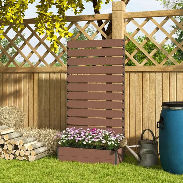 Outsunny Trellis Planter for Climbing Plants, Raised Garden Bed with Trellis, Planter Box for Outdoor, Garden, Light Brown - product image 2