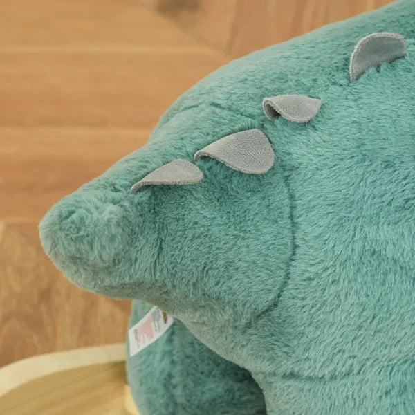 Triceratops Rocking Horse Plush Toy for Toddlers 3-6 Years Green Realistic Sounds Ride-On - product image 8