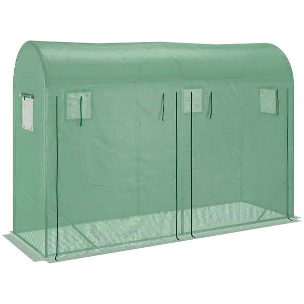 Tunnel Greenhouse 10x3x7 ft Green Walk-In Hot House with Roll-Up Windows Zippered Door Steel Frame PE Cover - product image 11