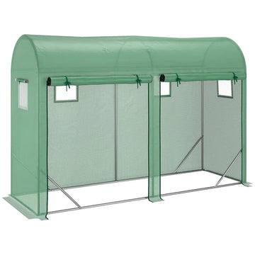 Tunnel Greenhouse 10x3x7 ft Green Walk-In Hot House with Roll-Up Windows Zippered Door Steel Frame PE Cover - product image 1