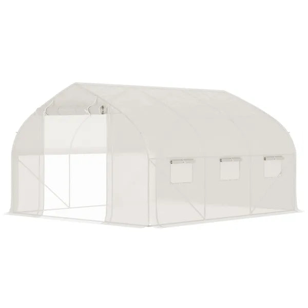 Tunnel Greenhouse 11.5' with Steel Hoops Mesh Door and Windows - product image 11