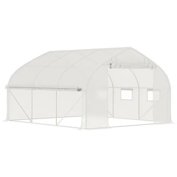 Tunnel Greenhouse 11.5' with Steel Hoops Mesh Door and Windows - product image 1