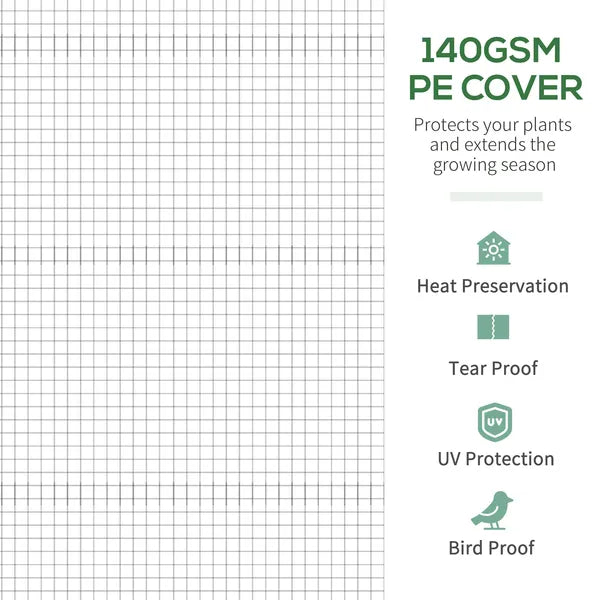 Tunnel Greenhouse 11.5' with Steel Hoops Mesh Door and Windows - product image 5