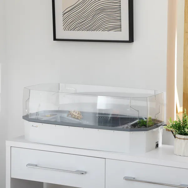 PawHut Turtle Tank Kit with Basking Platform, Water Pump, Filter, Easy Clean Reptile Habitat - product image 11