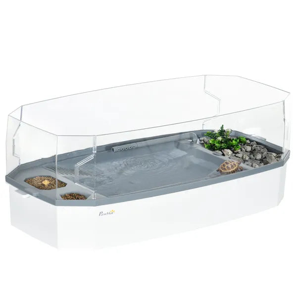 PawHut Turtle Tank Kit with Basking Platform, Water Pump, Filter, Easy Clean Reptile Habitat - product image 1