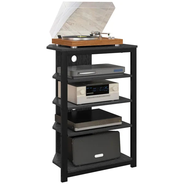 HOMCOM TV Stand, Entertainment Center with Storage Shelves and Steel Frame for Living Room, Black - product image 11
