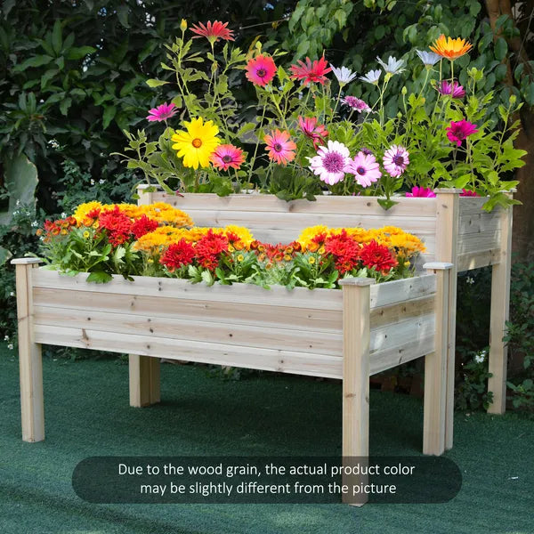Outsunny Two-Tier Wooden Elevated Garden Bed with Legs, Large Capacity 45x45 Outdoor Planter for Vegetables, Flowers, and Herbs, for Gardeners - product image 10