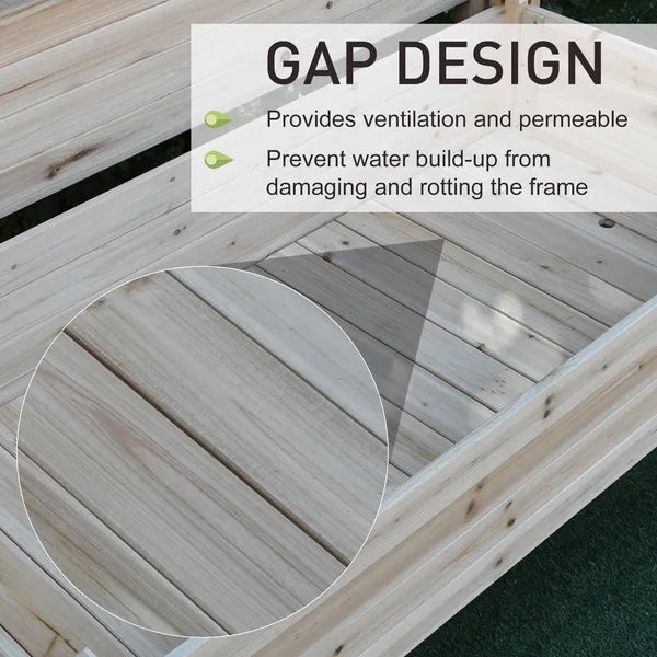 Outsunny Two-Tier Wooden Elevated Garden Bed with Legs, Large Capacity 45x45 Outdoor Planter for Vegetables, Flowers, and Herbs, for Gardeners - product image 7
