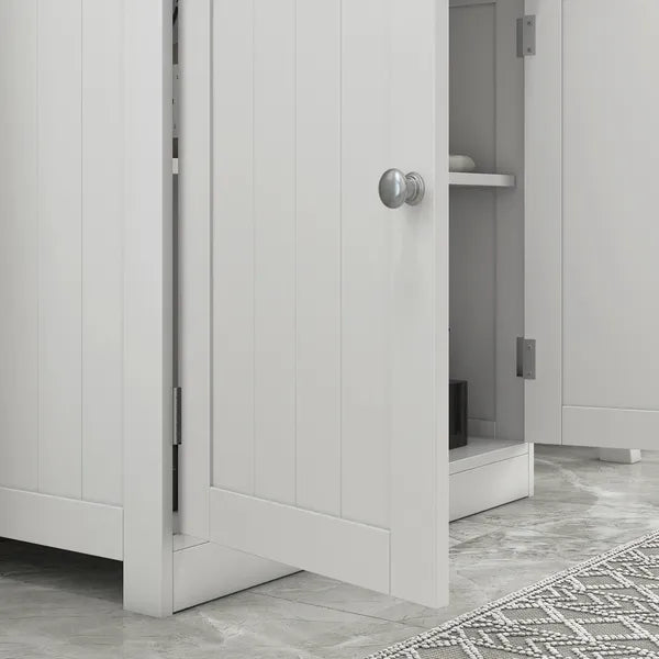 HOMCOM Under Sink Cabinet, Bathroom Vanity with 2 Doors and Shelf for Pedestal Sink, White - product image 8
