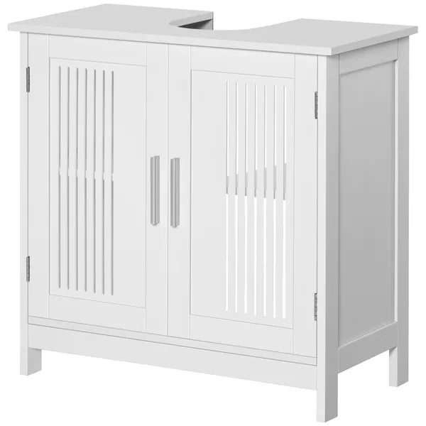 Kleankin Under Sink Storage Cabinet Bathroom 2 Doors Shelf White Pedestal Vanity Organizer - product image 16