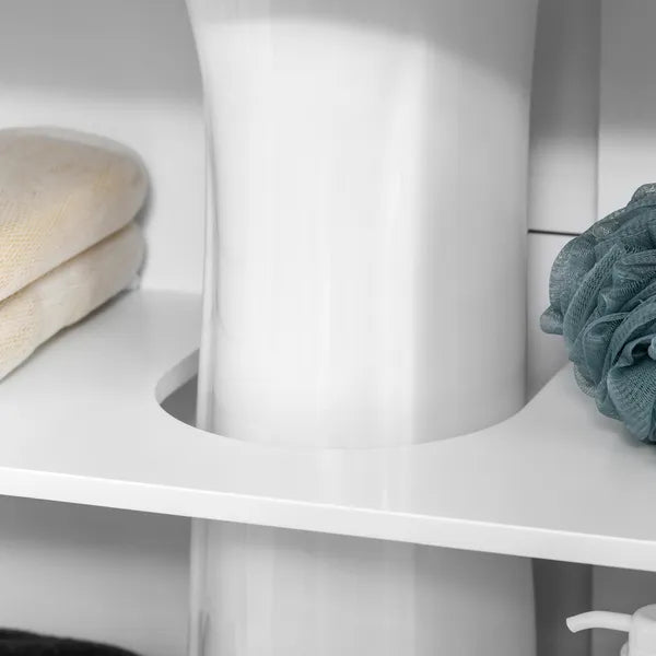 Kleankin Under Sink Storage Cabinet Bathroom 2 Doors Shelf White Pedestal Vanity Organizer - product image 12