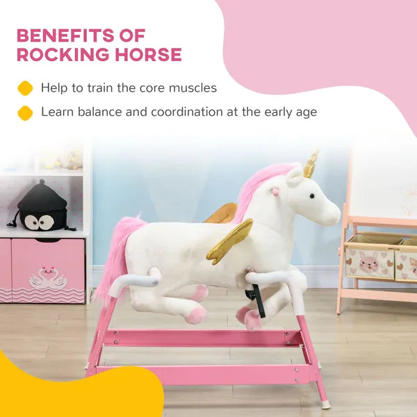 Unicorn Spring Ride-On Toy for Kids 5-12 Years Pink Horse with Sound Effects - product image 5
