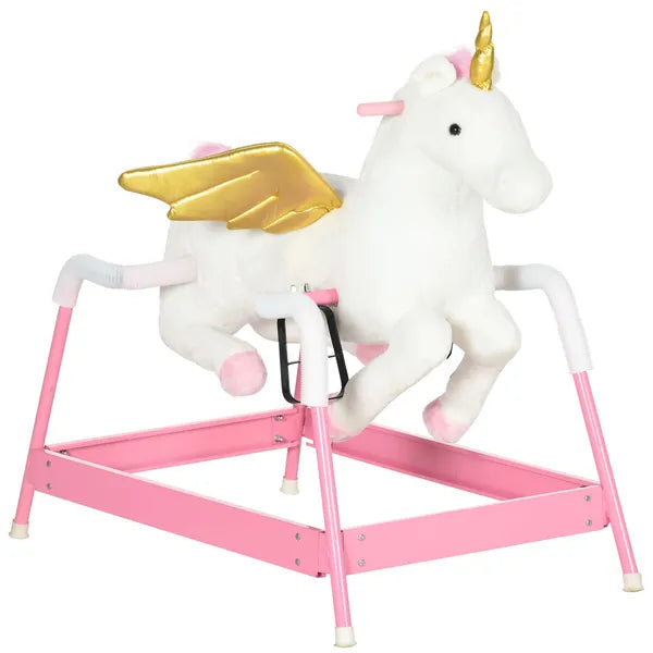Unicorn Spring Ride-On Toy for Kids 5-12 Years Pink Horse with Sound Effects - product image 11
