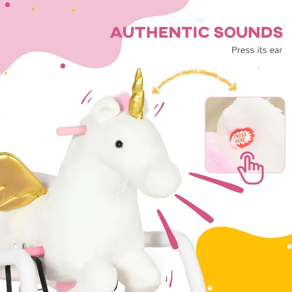 Unicorn Spring Ride-On Toy for Kids 5-12 Years Pink Horse with Sound Effects - product image 4
