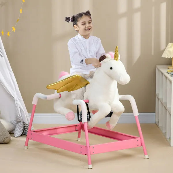 Unicorn Spring Ride-On Toy for Kids 5-12 Years Pink Horse with Sound Effects - product image 10