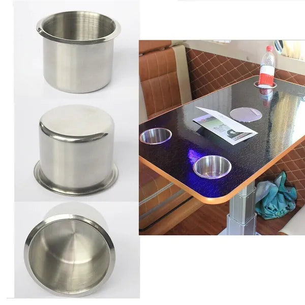 2 Pack Stainless Steel Recessed Cup Holders for Car Boat RV and Marine Use - product view 5