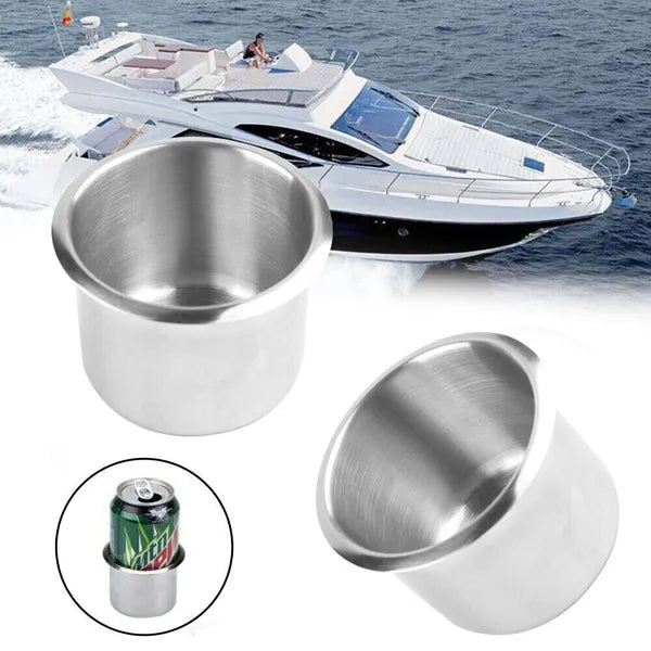 2 Pack Stainless Steel Recessed Cup Holders for Car Boat RV and Marine Use - product view 6