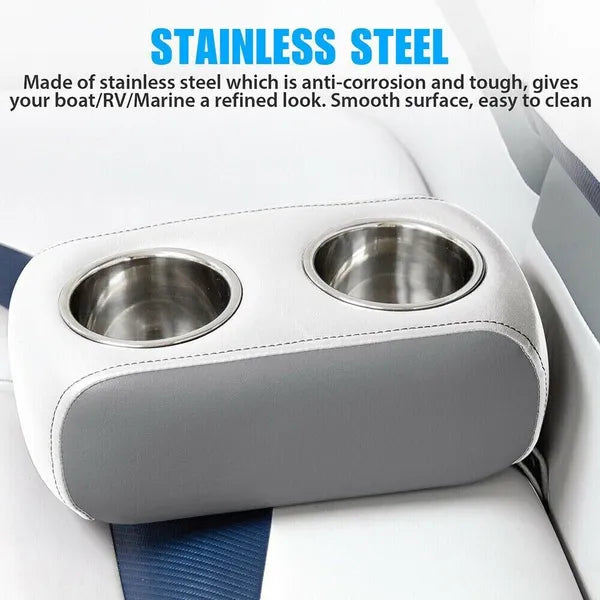 2 Pack Stainless Steel Recessed Cup Holders for Car Boat RV and Marine Use - product view 7