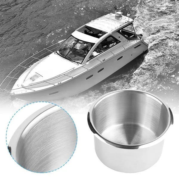 2 Pack Stainless Steel Recessed Cup Holders for Car Boat RV and Marine Use - product view 4