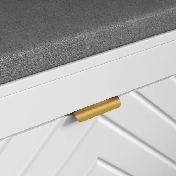 HOMCOM Upholstered Shoe Rack Bench Narrow with 2 Flip Drawers for 8 Pairs - product image 9